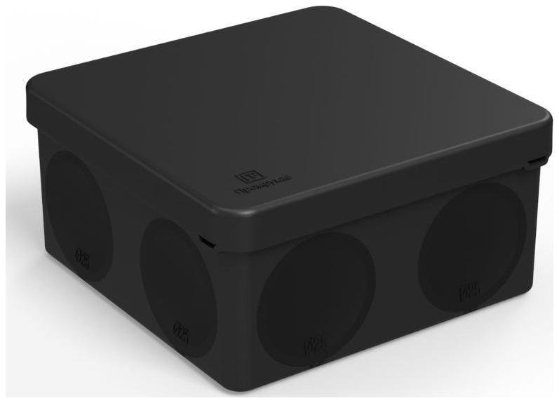 Промрукав 60-0300-9005 Коробка распределительная ОП 100х100х50мм двухкомпонентн. безгалоген. (HF) для прямого монтажа черн