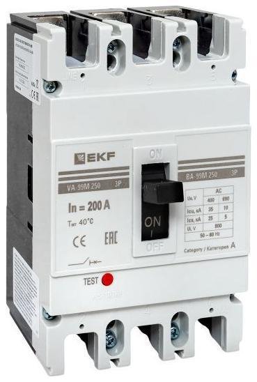 EKF mccb99-250-200m Выключатель автоматический 3п 250/200А 35кА ВА-99М PROxima