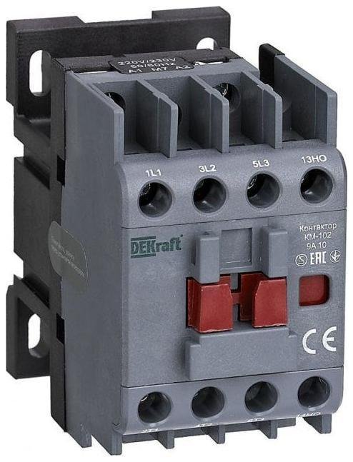 DEKraft 21904DEK Контактор 9А 230В АС АС3 АС4 1НО+1НЗ КМ-102