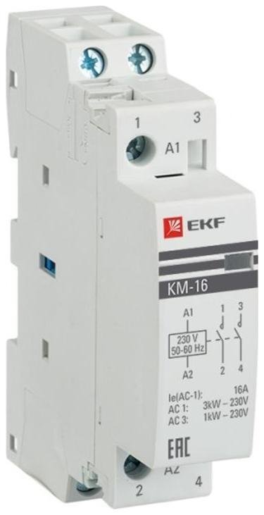 EKF km-1-16-20 Контактор модульный КМ 16А 2NО (1 мод.)