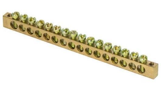 EKF sn0-63-16-k Шина PEN "ноль-земля" 6х9 16 отвер. латунь крепеж по краям PROxima