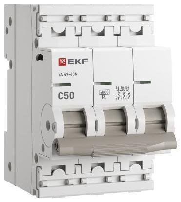 EKF M636350C Выключатель автоматический 3п C 50А 6кА ВА 47-63N PROxima