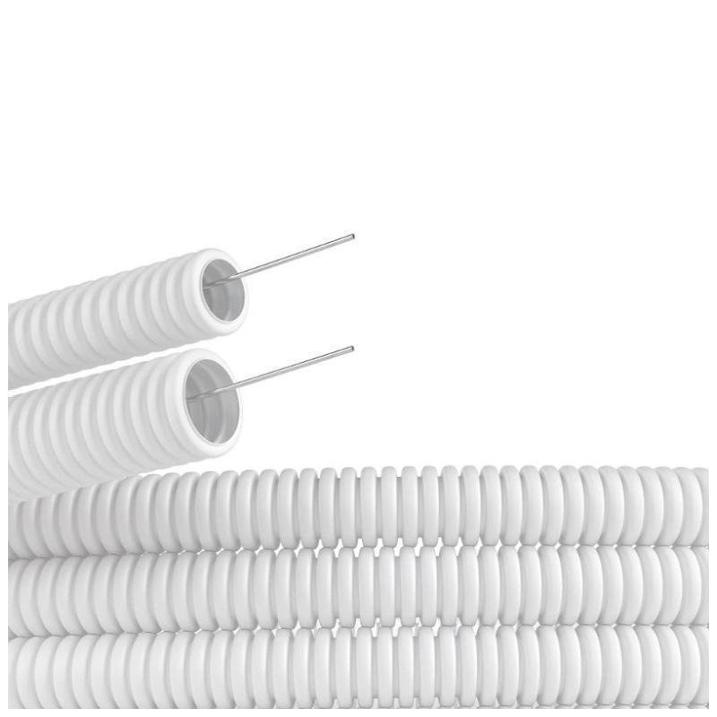 DKC 81820 Труба гофрированная ПЛЛ гибкая d20мм с протяжкой безгалоген. (HF) ПВ-0 бел. (уп.100м)