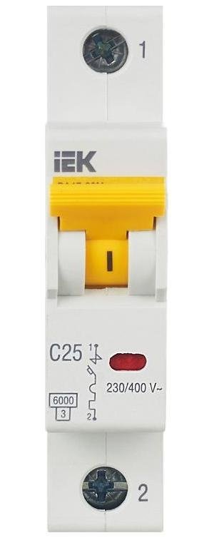 IEK MVA31-1-025-C Выключатель автоматический модульный 1п C 25А 6кА ВА47-60M KARAT
