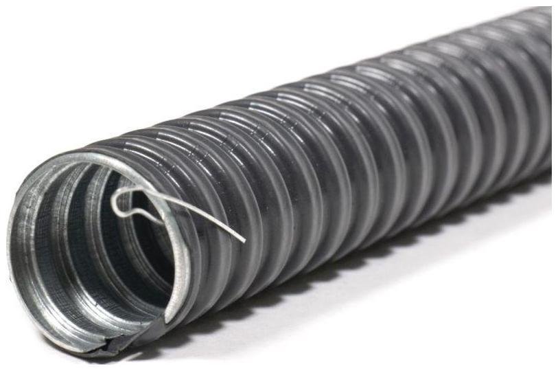 ГОФРОМАТИК zeta44402 Металлорукав в ПВХ изоляции МРПИ НГ 15 d15мм с протяжкой (уп.50м)
