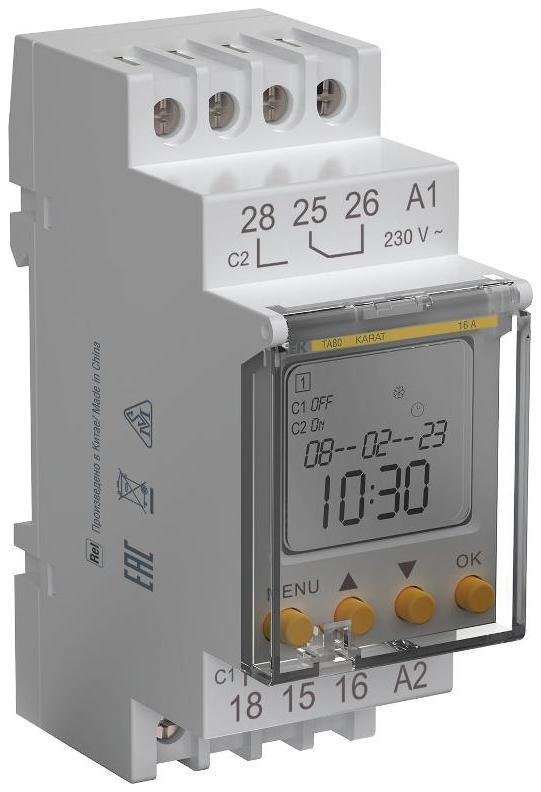 IEK MTA-A-16 Таймер электронный астрономический ТА80 16А 230В на DIN-рейку KARAT