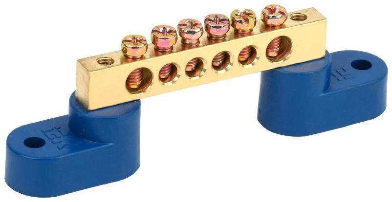 IEK YNN10-69-6C2-K07 Шина нулевая ШНИ-6х9-6 У2-С на двух угловых изоляторах