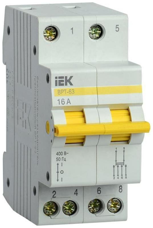 IEK MPR10-2-016 Выключатель-разъединитель трехпозиционный 2п ВРТ-63 16А KARAT