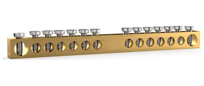 TOKOV electric TKE-BCB-69-14-N/PEN Шина PEN "земля-ноль" 6х9мм 14 отвер. латунь