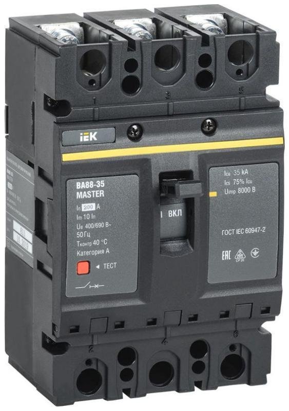 IEK SVA30-3-0200-02 Выключатель автоматический 3п 200А 35кА ВА88-35 MASTER