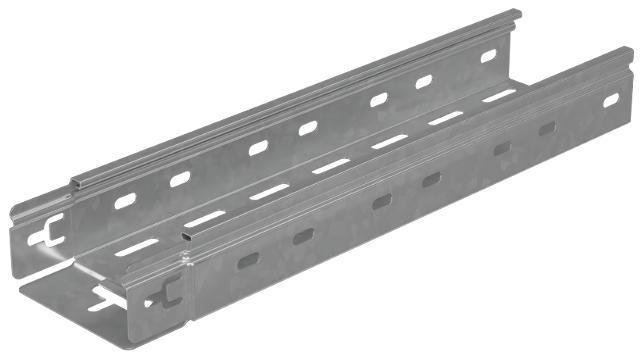 КМ-Профиль PL0202 Лоток листовой перфорированный 100х50 L3000 сталь 0.7мм "БЫСТРЫЙ МОНТАЖ ПЛЮС" LPplus50-100-0.7-3000 оцинк. КМ