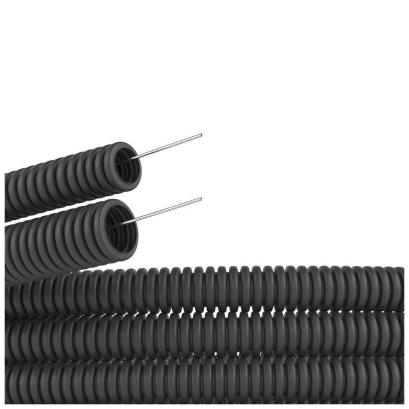 DKC 71750 Труба гофрированная ПНД гибкая легкая d50мм с протяжкой черн. (уп.15м)