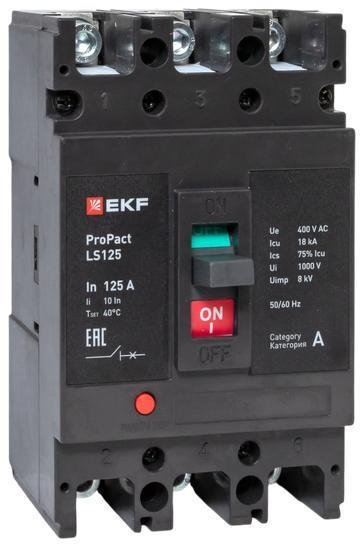 EKF mccb-125-18-3-125-ls Выключатель автоматический 3п 125А 18кА LS125 ProPact