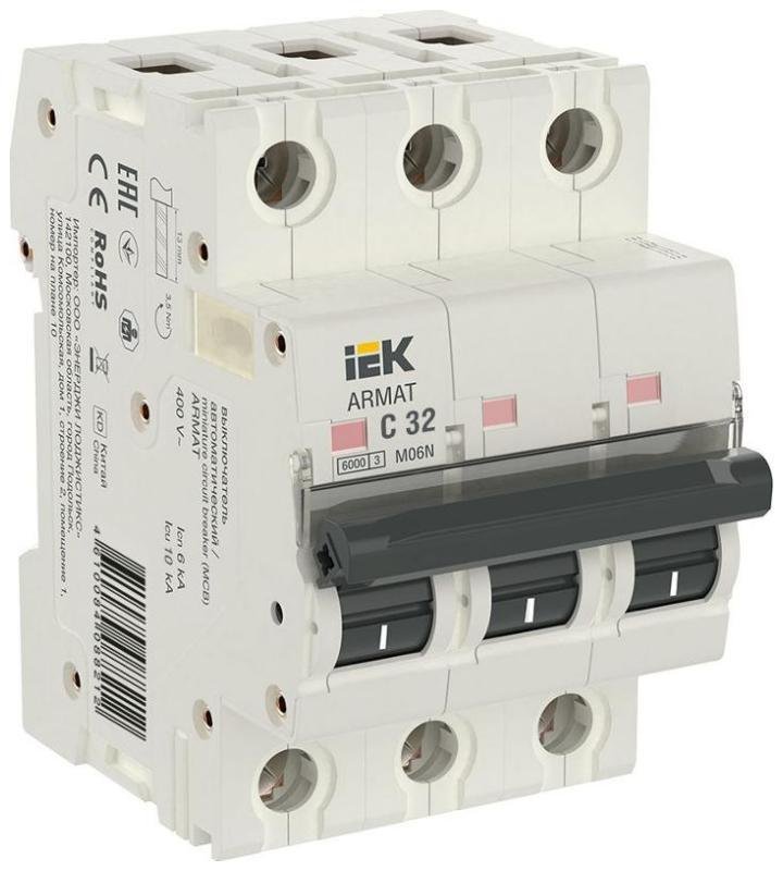 IEK AR-M06N-3-C032 Выключатель автоматический модульный 3п C 32А M06N ARMAT