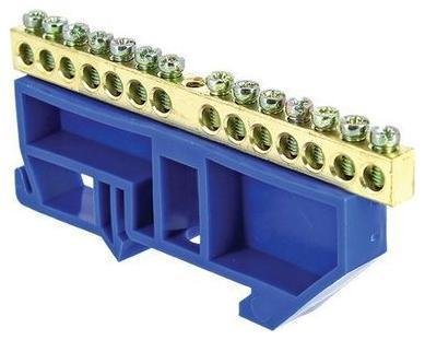 EKF sn0-125-14-d Шина нулевая N 8х12 14 отвер. латунь син. изолятор на DIN-рейку PROxima