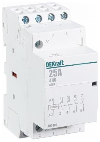 DEKraft 18067DEK Контактор модульный МК-103 4НО 25А 230В