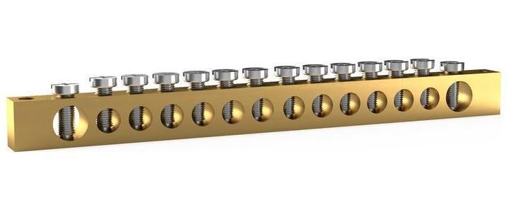 TOKOV electric TKE-BSB-69-14-N/PEN Шина PEN "земля-ноль" 6х9мм 14 отвер. латунь