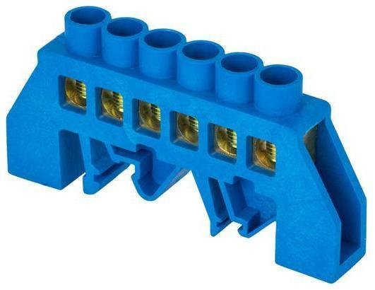 EKF sn0-63-06-dn Шина нулевая N 6х9 6 отвер. латунь син. нейлоновый корпус комбинированный PROxima