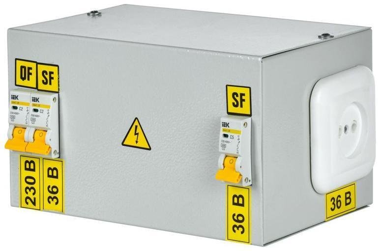 IEK MTT13-036-0250 Ящик с понижающим трансформатором ЯТП 0.25 220/36В (3 авт. выкл.)