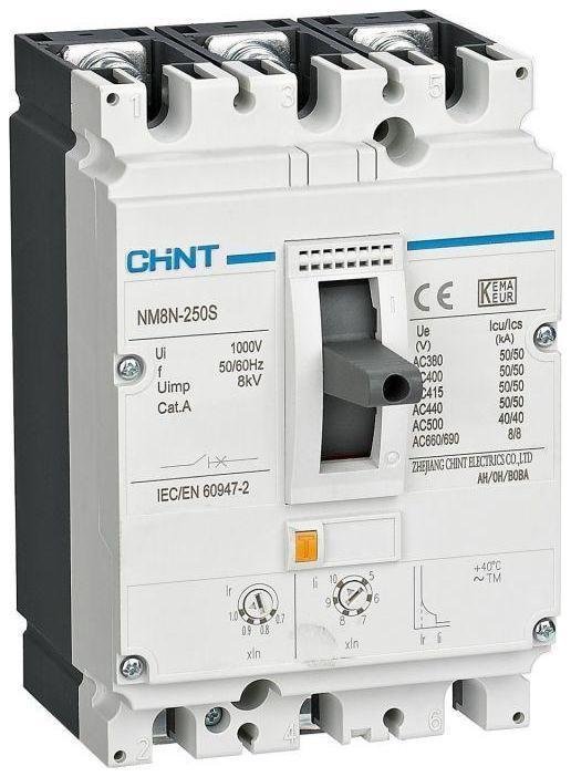 CHINT 271172 Выключатель автоматический 3п 160А 50кА NM8N-250S TM 3P с рег. термомагнит. расцеп. (R)