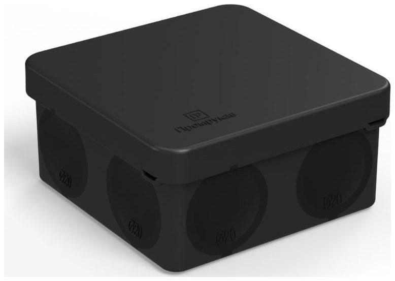 Промрукав 60-0210-9005 Коробка распределительная ОП 80х80х40мм двухкомпонентн. безгалоген. (HF) для прямого монтажа черн