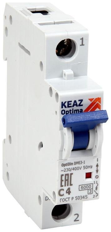 КЭАЗ 260505 Выключатель автоматический модульный 1п C 20А 6кА OptiDin BM63-1C20-УХЛ3