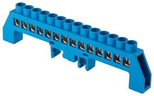 EKF sn0-125-14-dn Шина нулевая N 8х12 14 отвер. латунь син. нейлоновый корпус комбинированный PROxima