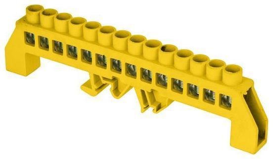 EKF sn0-125-14-dpe Шина нулевая PE 8х12 14 отвер. латунь желт. нейлоновый корпус комбинированный PROxima