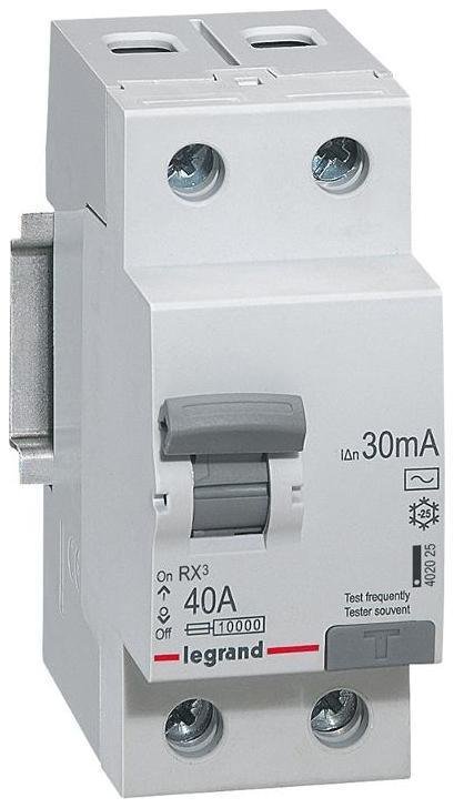 Legrand 402025 Выключатель дифференциального тока (УЗО) 2п 40А 30мА тип AC RX3 ИЭК Leg