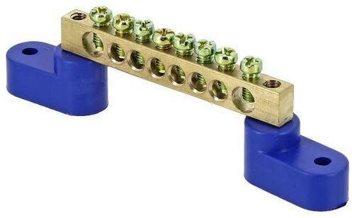 EKF sn0-63-08-2 Шина нулевая N 6х9 8 отвер. латунь 2 син. угловых изолятора PROxima