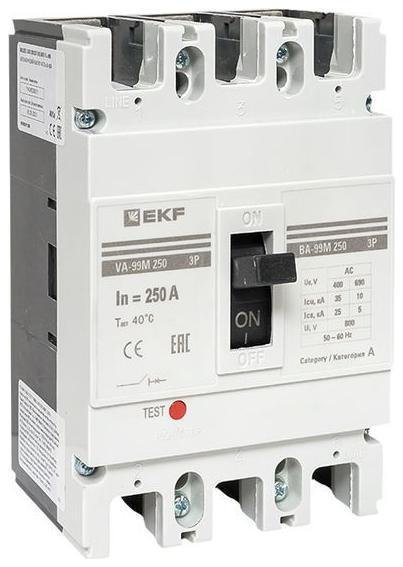 EKF mccb99-250-250m Выключатель автоматический 3п 250/250А 35кА ВА-99М PROxima