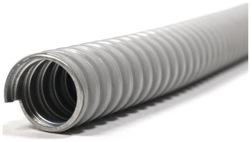 ГОФРОМАТИК zeta41921 Металлорукав в ПВХ изоляции МРПИ НГ 20 d20мм без протяжки сер. (уп.50м)
