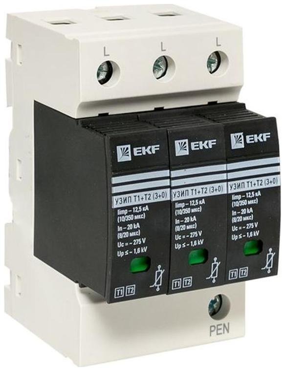 EKF OV12-3-503 Устройство защиты от импульсных перенапряжений Т1+Т2; Iimp-12.5kA; In-20kA; Uc-275В; 3+0 PROxima