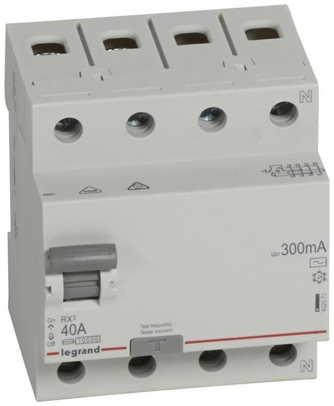 Legrand 402071 Выключатель дифференциального тока (УЗО) 4п 40А 300мА тип AC RX3 ИЭК Leg