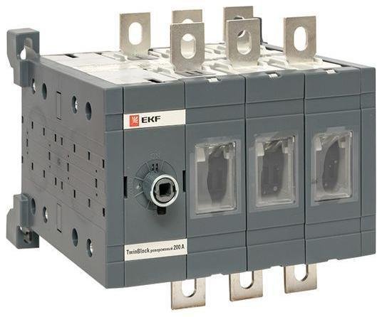 EKF tb-s-200-3p-rev Рубильник 3п 200А реверсивный без рукоятки управления TwinBlock