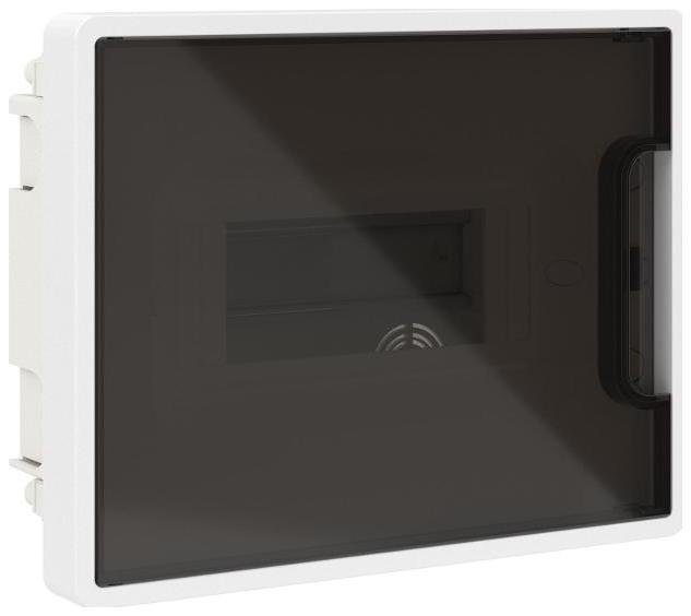 DKC F08B1WD Щиток встраиваемый 8мод. IP41 с тонированной дверцей с 2 шинами PEN на 6 и 8 отверст. бел
