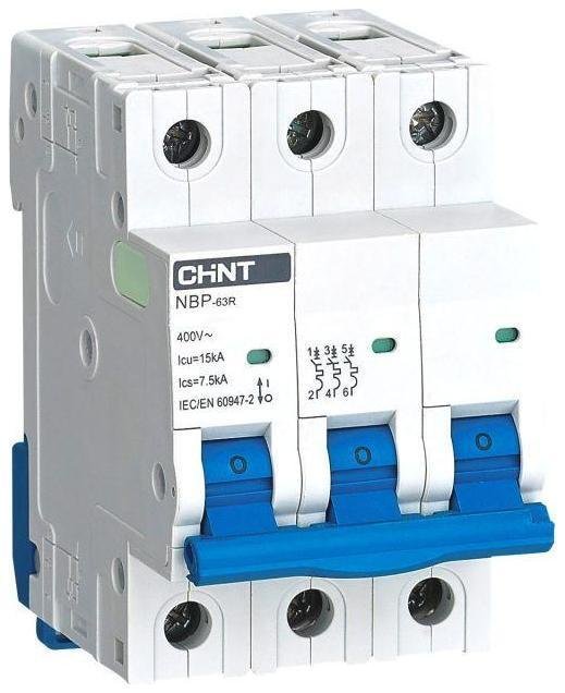 CHINT 352394 Выключатель автоматический модульный 3п 8In 25А 15кА NBP-63R