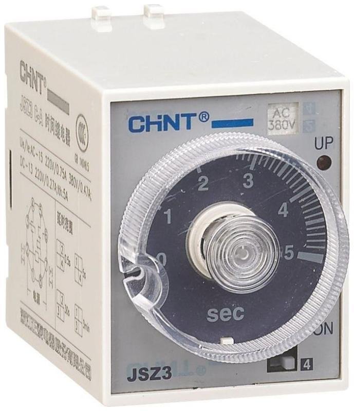 CHINT 294321 Реле времени JSZ3A-B базового типа многодиапазонная задержка включения 0.1-1/10/60s/6min AC 220В