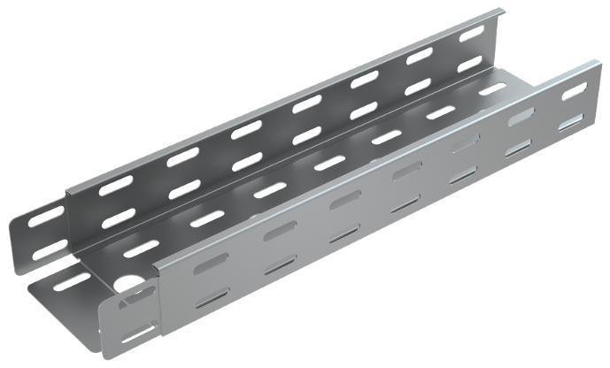 КМ-Профиль LO0608 Лоток листовой перфорированный 200х50 L3000 сталь 0.7мм "БЫСТРЫЙ МОНТАЖ" LP50-200-0.7-3000 КМ