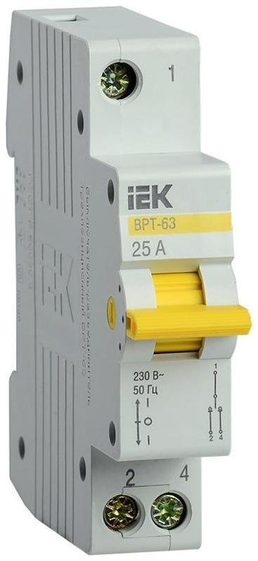 IEK MPR10-1-025 Выключатель-разъединитель трехпозиционный 1п ВРТ-63 25А KARAT