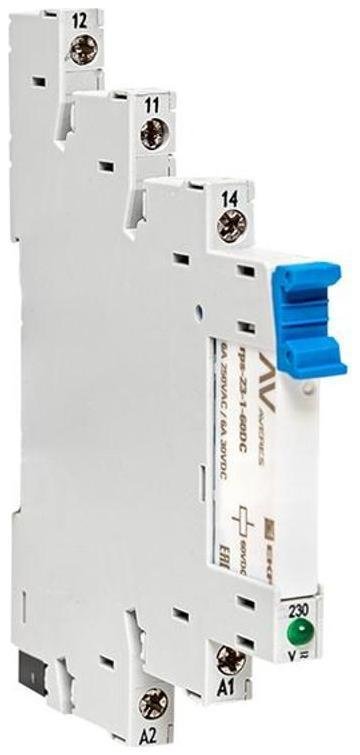 EKF rps-23-1-60-rms230AC Реле промежуточное РП slim 23/1 6А 230В AC с розеткой в сборе