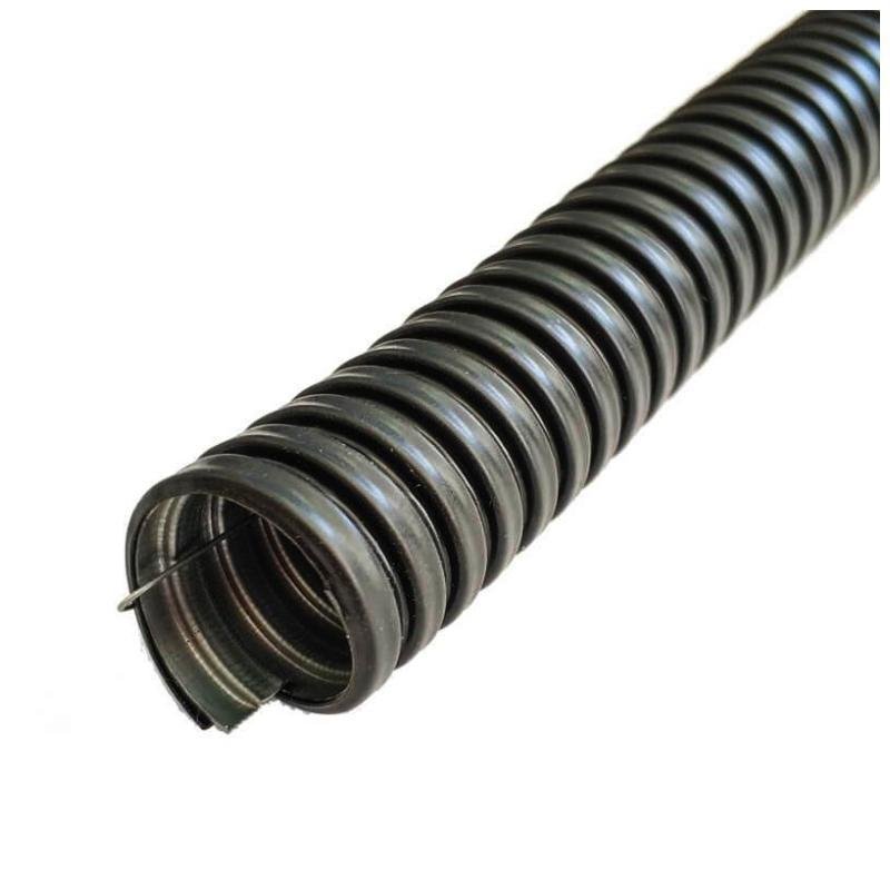 ГОФРОМАТИК zeta44409 Металлорукав в ПВХ изоляции МРПИ НГ 38 (20 м/уп.) черный с протяжкой