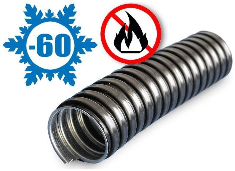 ГОФРОМАТИК zeta42314 Металлорукав в ПВХ изоляции МРПИ НГ-Морозко 25 черный (50 м/уп.)