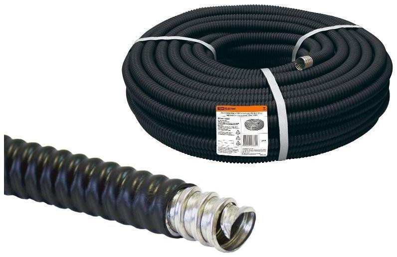 TDM electric SQ0407-0232 Металлорукав в ПВХ-изоляции Р3-Ц-П нг d 32 черный (20м) без протяжки [в упаковке 20, цена за 1 м]