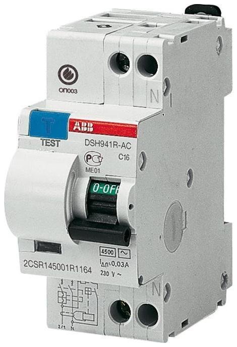 ABB 2CSR145001R1104 Выключатель автоматический дифференциальный DSH941R 1п+N 10А C 30мА тип AC