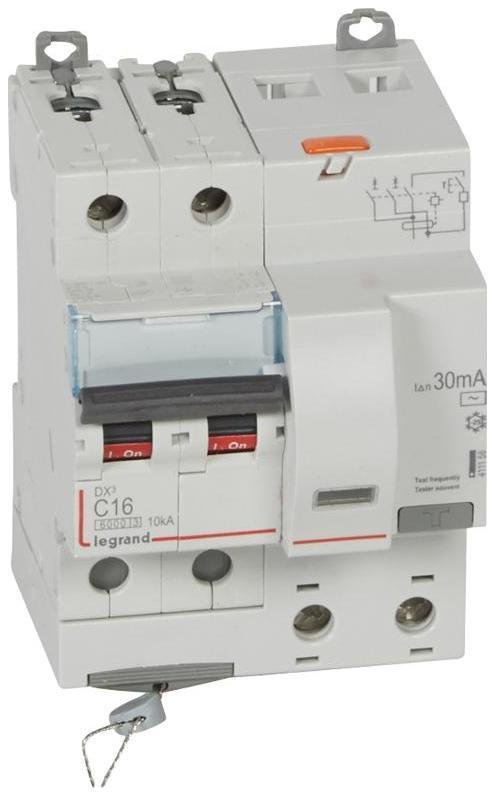 Legrand 411158 Выключатель автоматический дифференциального тока DX3 2п 16А C 30мА тип AC (4 мод)