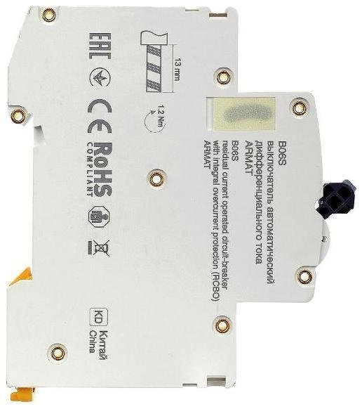 IEK AR-B06S-1N-C20A030 Выключатель автоматический дифференциального тока АВДТ B06S 1P+NP C20 30мА тип A (18мм) ARMAT IEK