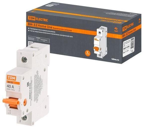 TDM electric SQ0211-0105 Выключатель нагрузки модульный (мини-рубильник) ВН-32 1P 40A Home Use