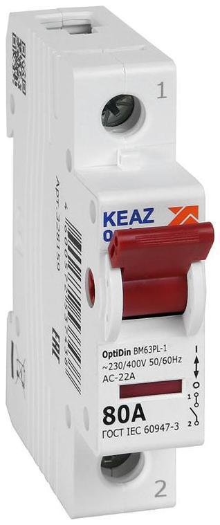 КЭАЗ 328159 Выключатель нагрузки модульный OptiDin BM63PL-180-УХЛ3 (BM63PL) [в упаковке 12, цена за 1 шт]
