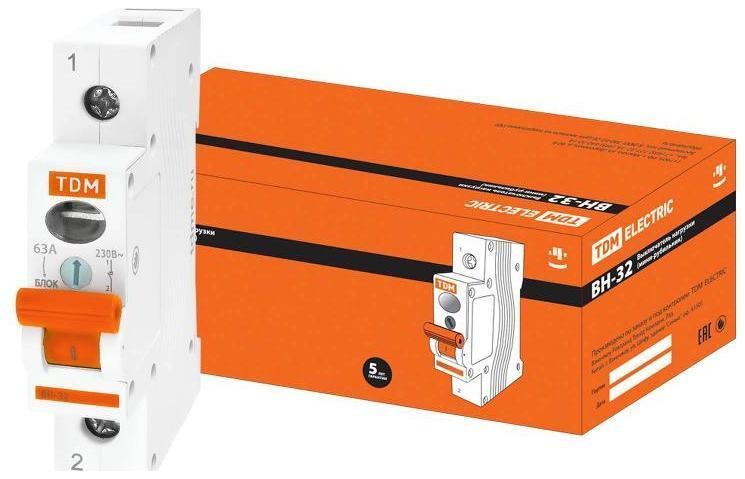 TDM electric SQ0211-0007 Выключатель нагрузки модульный (мини-рубильник) ВН-32 1P 63A